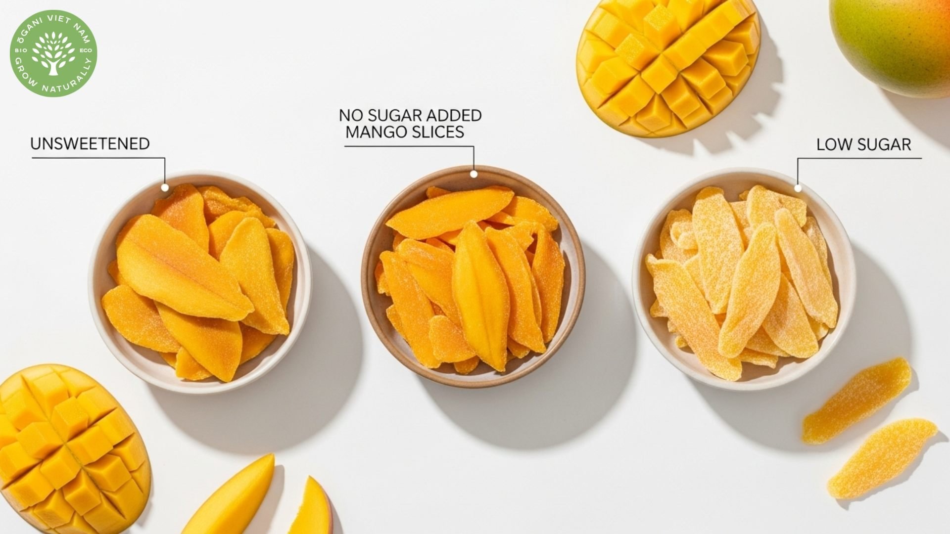 unsweetened vs no sugar added dried mango