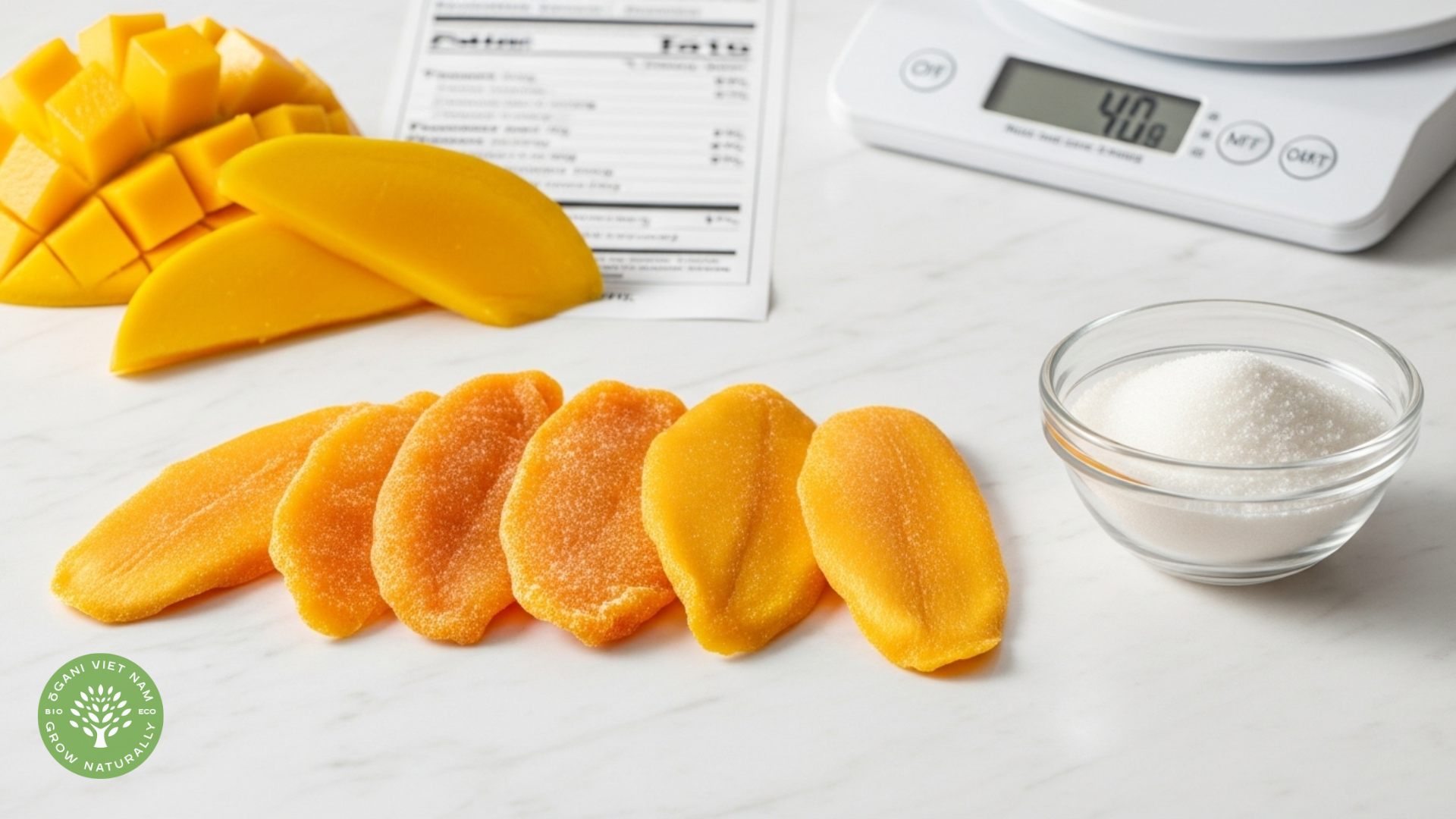 calories in dried mango with sugar
