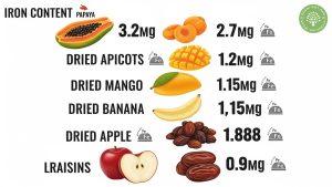 dried mango iron content