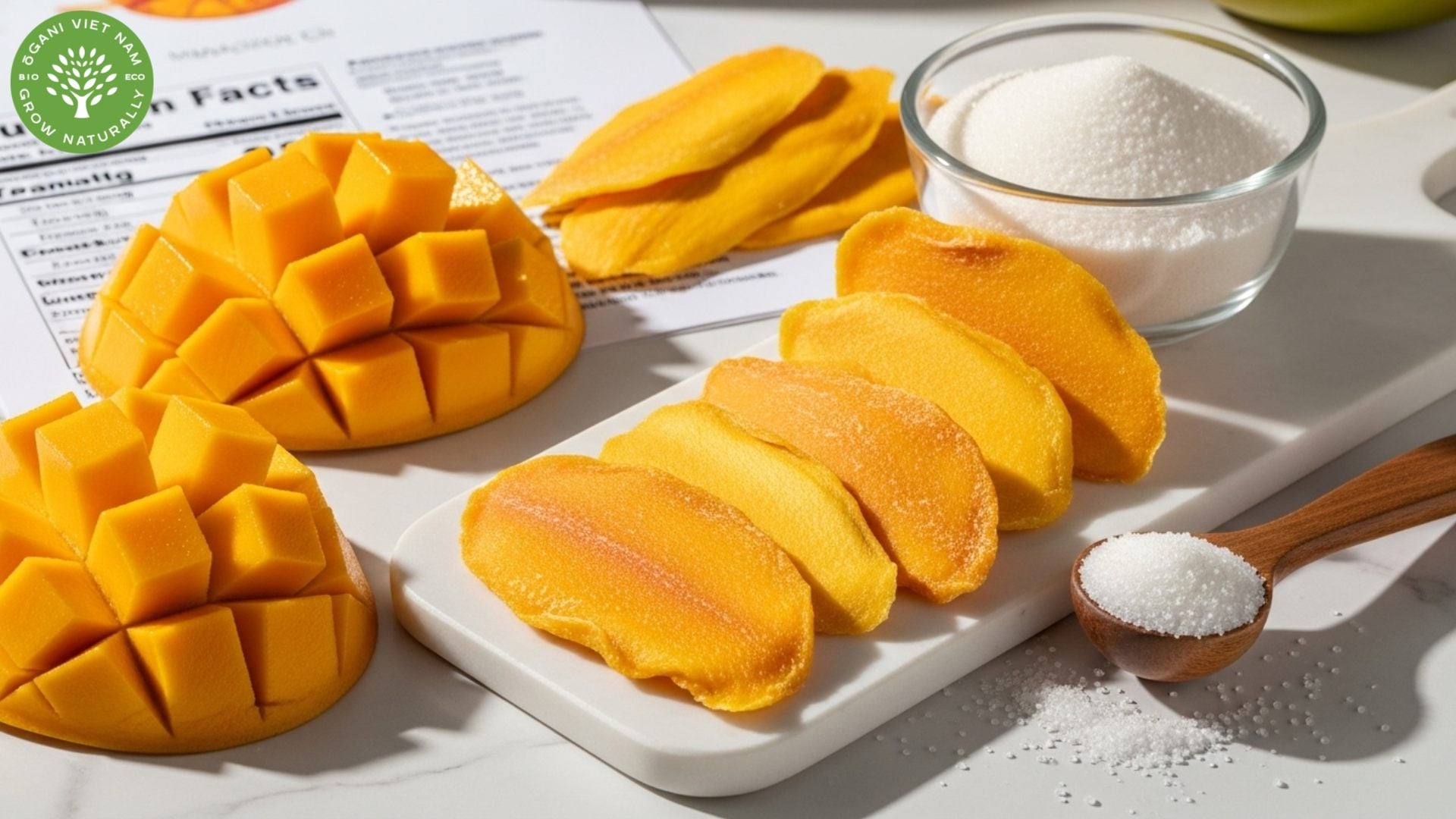 how much sugar is in dried mango
