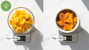 calories dried mango