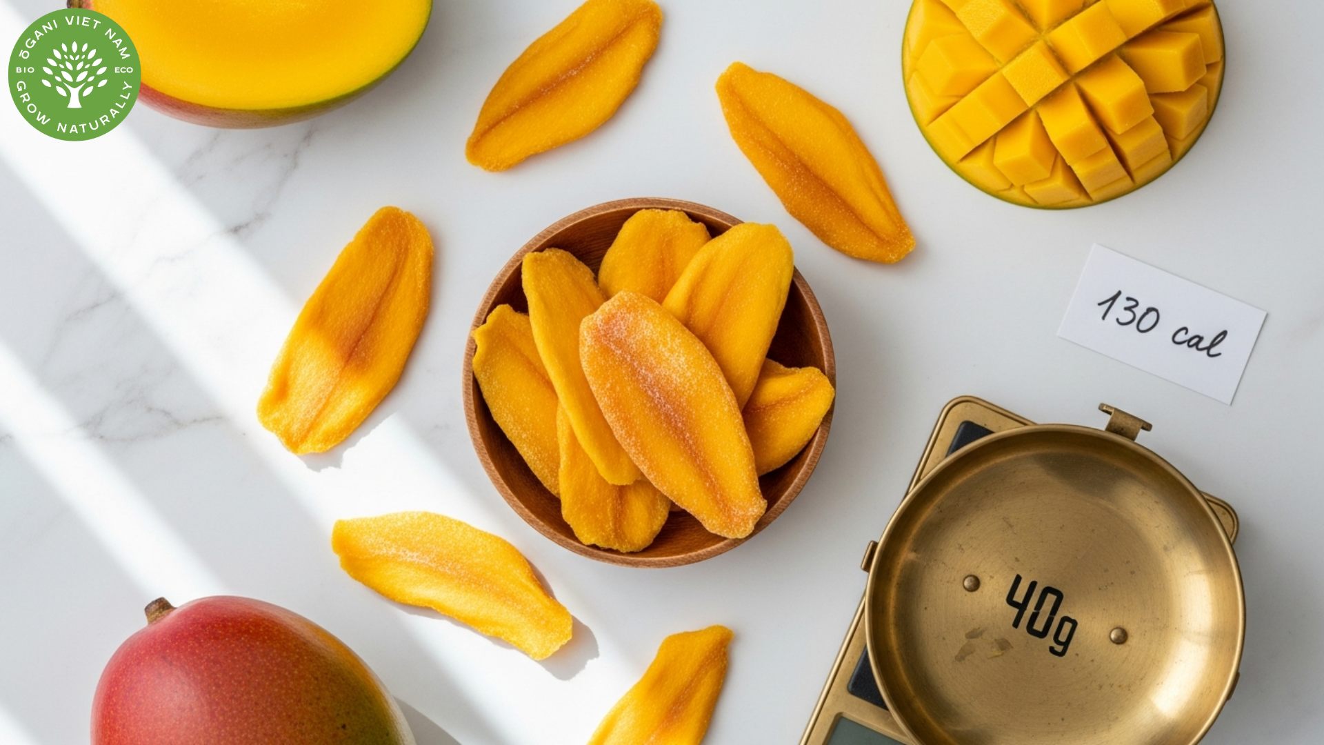 calories dried mango