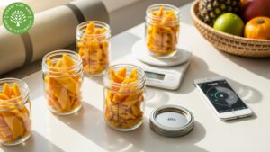 calories dried mango