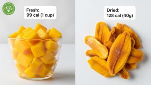 how many calories in dried mango